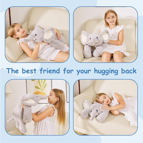 25" 5 lbs GILFWM Weighted Stuffed Animals Elephant - Big Stuffed Animal Toy Pillow for Kids & Adults, Soft Washable