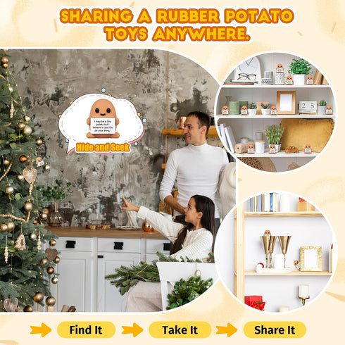 Gejoy 50 Pcs Mini Rubber Potato Toys Positive Gifts Potato Figures Decorations and Encouragement Birthday Motivational