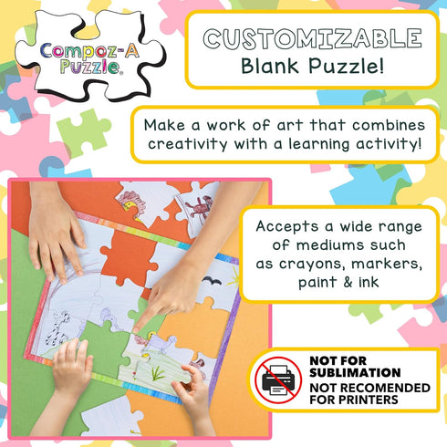 Hygloss Products Compoz-A-Puzzle - Heart Shape - Fun Activity - 36 Puzzle Pieces, 6 Puzzles