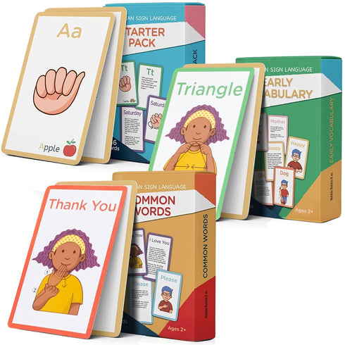 Hubble Bubble Kids American Sign Language Cards for Toddlers and Beginners -