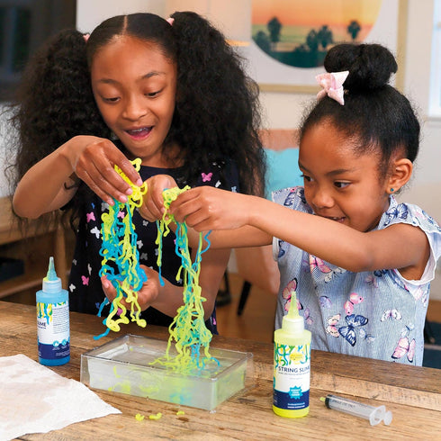 Steve Spangler Science String Slime Starter Kit, Blue and Yellow (3.4 oz. each) DIY Slime Kit