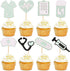 24Pcs Glitter Green Nurse Cupcake Toppers Nurse Tools Cupcake Picks for Nursing