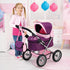 Bayer Stylish Baby Doll Pram Stroller - Purple & Pink with Adjustable Handle