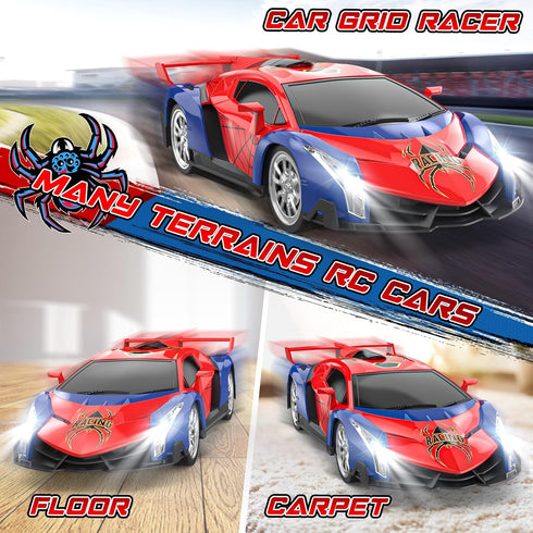 Growsland 2024 Remote Control Car for Kids, 1:18 Electric Vehicle Toy with Lights & Controller, Birthday Gift