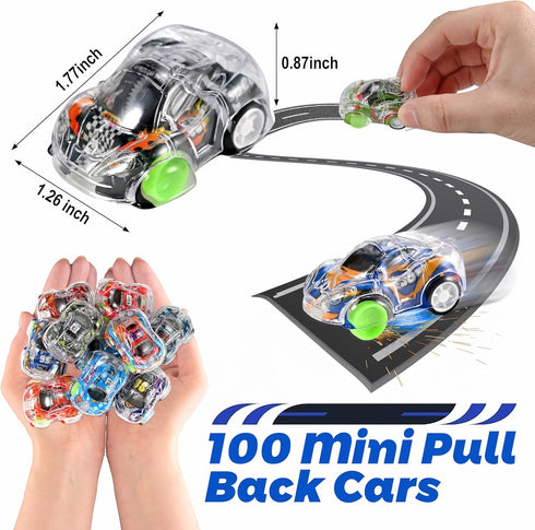 100 (100 GOLDGE Mini Pull Back Cars - Party Favors for Kids, Small Race Cars for Toddlers, for Treasure Boxes