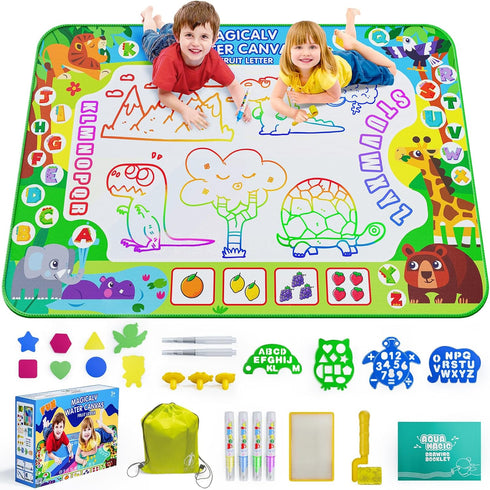 2 in 1 Water Doodle Mat,60 x 40 Inch Extra Large Drawing