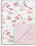 SANDJEST Unicorn Baby Blanket, 30 x 40, Kids Throw Minky Blanket with Double Layer Dotted Backing, Birthday Gift