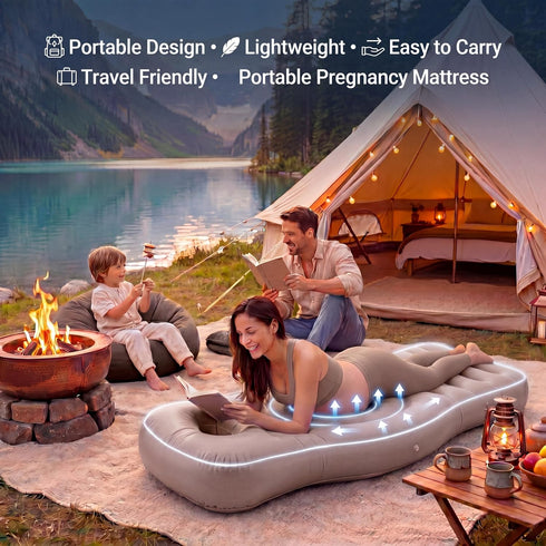 Lopecom Pregnancy Inflatable Pillow with a Hole, Prone Support Maternity Air Mattress with Pump, Supportive PVC