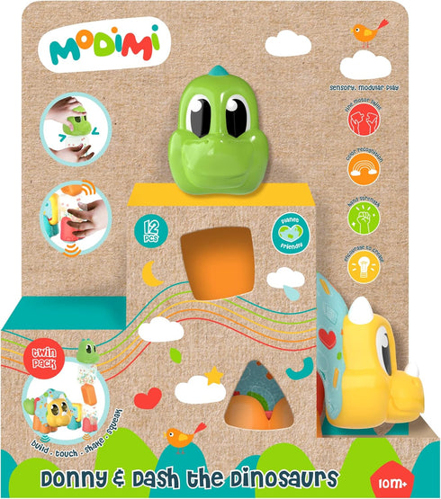 Goliath Modimi Dinosaurs Set, Interactive Multi-Sensory Baby Toys, Modular Play System for Ages 3 Months and Up