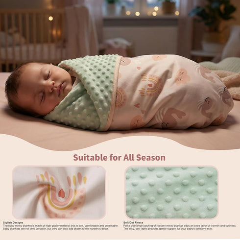 30 40 Inch GUNTAIL Baby Blankets for Girls - Super Soft Nursery Minky Blanket, Newborn Baby Blanket with Double Layer