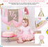 1/2 6 Silipull Birthday Supplies Includes Half Birthday High Chair Banner and Hat Gold Candle Cake Topper Months Tassel