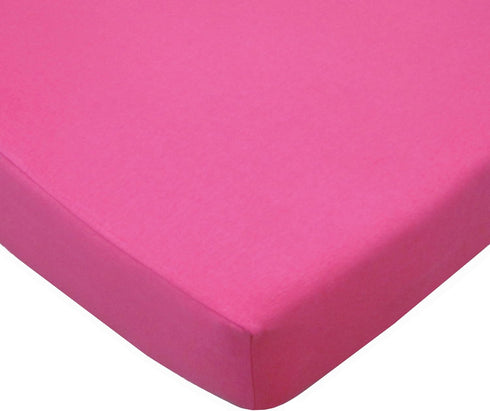 TL Care Supreme 100% Natural Cotton Fitted Crib Sheet, 52" x 28", Fuschia, Soft, Breathable & Hypoallergenic