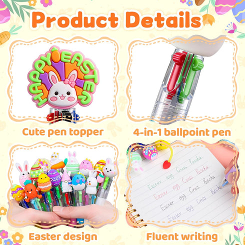 SZCECHRE 24 Pack Easter Eggs Bulk with Multicolor Pen in One - Easter Egg Fillers & Easter Party Favors for Kids