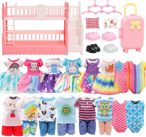 Miunana 24 Pcs Doll Clothes and Accessories 3 Princess Dresses 3 Sets