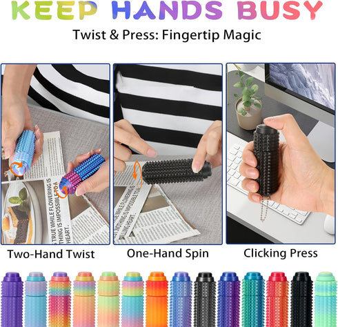 2PCS 3D Little Ouchies Pain Fidget, Pain Stim Fidget Toy for Adults, Spiky Grippie Tool, Printed Stim Sensory Toys