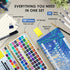 TIKSPCAE Set,100 Watercolor Paint Colors in Nature Bamboo Box,Portable Water Colors Kit with Papers and Brush