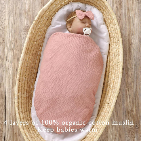 4 Girls,100% 47 47" Layers Muslin Baby Blankets for Cotton Muslin Toddler Blanket,Crib Blanket,Muslin Swaddle