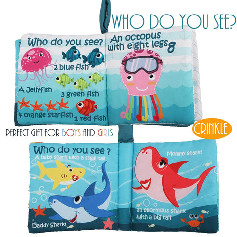 Baby Books Toys Gifts, Touch and Feel Cloth Crinkle Books for Babies, Early Learning Toys for 0-18 Months, 6 PCS