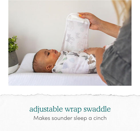 1.0, 3-Pack, 0-3 aden + anais Essentials Easy Swaddle Wrap Quick Change with Bottom Zipper, Snug Cotton Knit Baby Wrap