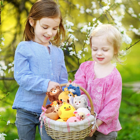 18 3.15 Inch Set Halloscume Pcs Mini Stuffed Animals Bulk Small Plush Farm Jungle Animal Ornament for Valentine's Day