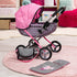 18 Bayer Doll Pram Carriage, Foldable Stroller for Dolls up to in with Blanket, Pillow & Handbag