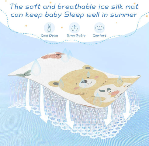 SyXIOP 28" 52" Chic Bears Brown Cooling Baby Crib Mattress x Breathable Crib Padding for Kids, Adult
