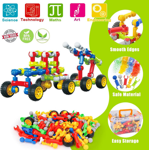3 4 5 6 7 8+ 186 4-8 6-8 8-12 Kids STEM Building Toys for Year Old Boy Girl Birthday Gift, Pcs Preschool Classroom