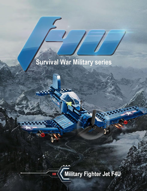 F4U WW2 Set (440 SEMKY Military Fighter Jet Fighter Aircraft Jet Corsair Air Force Building Block Pieces) -Building