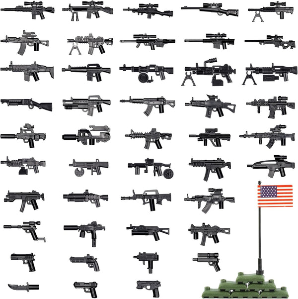 Weapons Pack Military U.S Weapons in Game Toy Set - Accessories Compatible with Major Brands