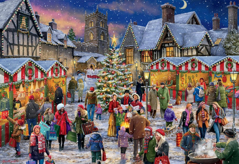 2000 Buffalo Games Winter Village Festival - Piece Jigsaw Puzzle - Colorful, Christmas Puzzles for Adults Precision-Cut
