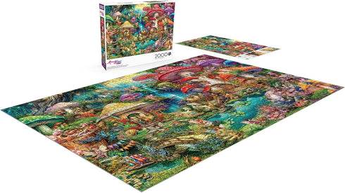Buffalo Games Aimee Stewart Merry Mushroom Village Picnic 2000 Piece Jigsaw Puzzle for Adults