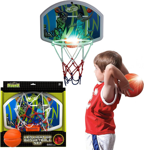 LED Light Up Basketball Toy Set for Boys and Girls - Ages 4 and Up