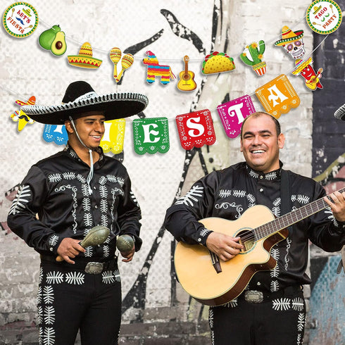 Cinco De Mayo Banner Mexican Party Supplies Sign Banner Garland for Fiesta Party Decoration, Day of The Dead Backdrops