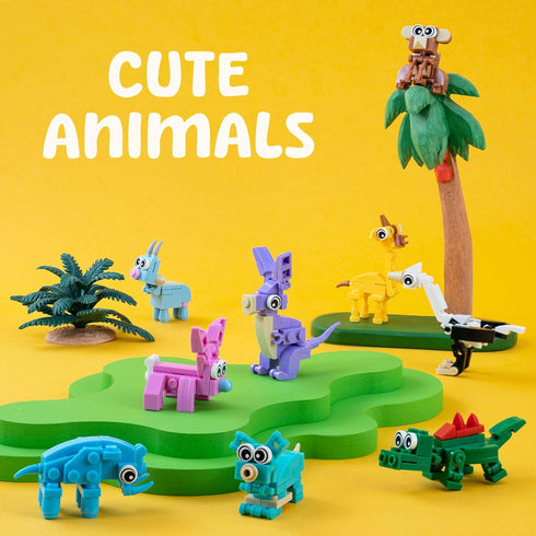 24 Packs Set 6+ DMIGHT Animal Party Favors for Kids, Mini Animal Building Block Toy for Goodie Bag Fillers Classroom