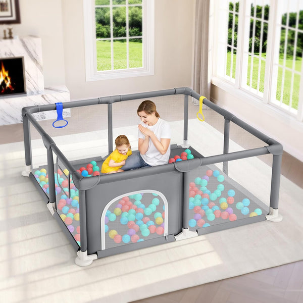 Dripex Baby Playpen, 47"x47" Small Playpen for Babies, Enhanced Safety Baby Play