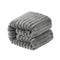 NTBAY Flannel Fuzzy Toddler Blanket, 30x40 Inches, Fluffy Warm Lightweight Reversible Stripes Design, Grey.