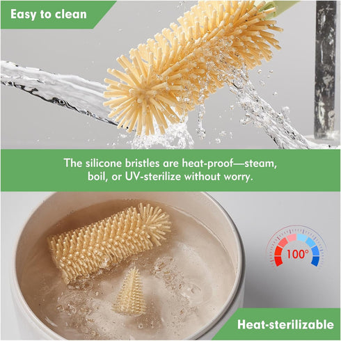 NONENDU Set 7 1 Set Baby Bottle Brush - Baby Bottle Cleaner Kit with Nipple Brush, Silicone Bottle Brush, Straw Cleaner