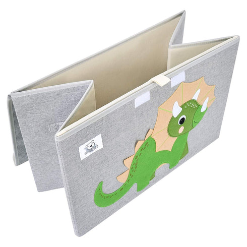 Foldable Large Kids Toy Chest with Flip-Top Lid, Collapsible Fabric Animal Toy Storage Organizer for Toddler, Children,
