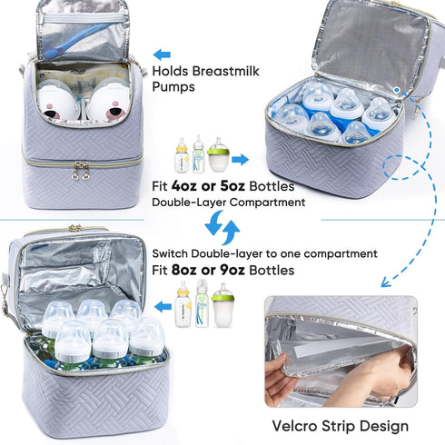 Pack 6 9 Mam Breastmilk Storage Bag with Ice - Cooler for Bottles Up to Ounce - Insulated Bottle Bag for Daycare
