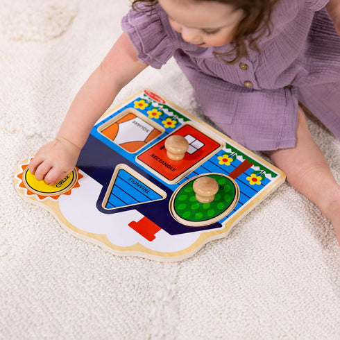 Melissa & Doug First Shapes Jumbo Knob Wooden Puzzle - Chunky Baby Puzzle for Toddlers Ages 1+