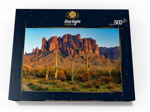 MyPuzzle The Superstition Mountains and Sonoran Desert Landscape at Sunset - Premium 500 Piece Jigsaw Puzzle