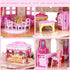 Rooftop Romance 3D Puzzle Dollhouse for Girls, Easy to Assemble Miniature Doll House Building Kit with LED Light