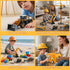 Set 3-8, (8 1) Construction Trucks Toy with Yellow Bus Storage and Play Mat Alloy Inertia Driving Simulation Model