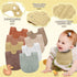 Frienda 8 Pcs Muslin Bibs Baby Cotton Bandana Drool Bibs Bulk for Boys Girls Newborn Infant 6 Absorbent Layers Bibs Feeding Accessory(Warm Colors)