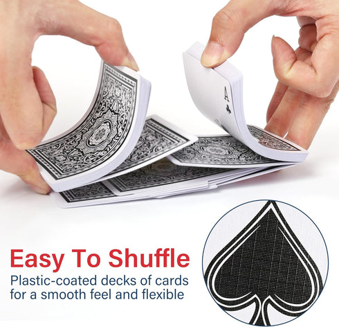 2 48 LotFancy Pinochle Playing Cards, Decks of Cards, Black and Red, Special Card Deck