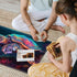 MTG Card Playmat with Magic Zone, Non-Slip Game Play Mat for TCG, 24 x 14 inches, Colored Turtle