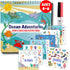 Kids Travel Educational Activity Book with Washable Markers, Car and Airplane Activities, Reusable Stickers, Ages 4-6