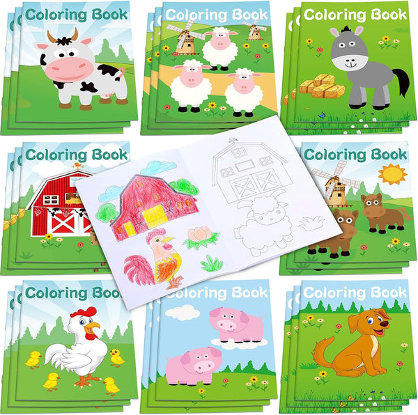 Faccito 24 Pack Mini Coloring Books for Kids, Party Favor Coloring Books for