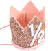 Pink Half Birthday Party Crown - 1/2 Rose Gold Birthday Hat, Happy Birthday Crown for Kids, Party Decorations