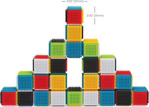 24-Piece Set 12 Infantino Press & Stay Sensory Blocks, Developmental Activity Blocks, Multicolor Stacking Toy